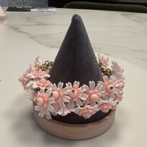 Danny Pollak - Vintage Playful Pink + White Floral Crystal Bracelet